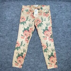 Current Elliott The Stiletto Haystack Floral Skinny Jeans 29 Cropped NEW‎